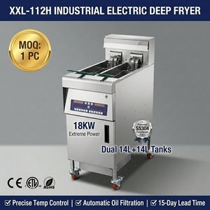<span class=keywords><strong>Friteuse</strong></span> électrique professionnelle SURRI en acier inoxydable 304 avec filtration d'huile intégrée, 28L, 18KW, garantie 1 an, vente en gros, logo personnalisé - Product Image 1