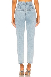De diseño de moda mamá <span class=keywords><strong>jeans</strong></span> denim de cintura alta con cinturón de jean - Product Image 3
