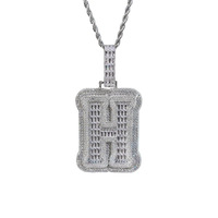Colgante de circonia personalizado para hombres y mujeres, collar con letras de retales de hip-hop, joyería