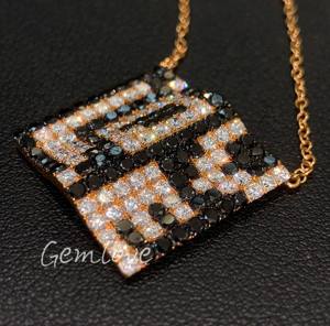 สร้อยคอสี่เหลี่ยมสีทอง18K ทันสมัยสำหรับผู้หญิง2025ใหม่เพชรทรงกลมเจียระไนในห้องปฏิบัติการเหมาะสำหรับงานปาร์ตี้ - Product Image 3