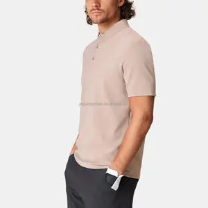 Polos de golf de color sólido al por mayor, polos de golf de manga corta con etiqueta privada personalizada que absorbe la humedad para hombres