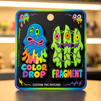 Nuevo Parche de Goma Suave de Dibujos Animados, Venta al por Mayor, Parches de Silicona con Letras Bonitas y Coloridas, Parches de PVC Personalizados con Diseño de Monstruo