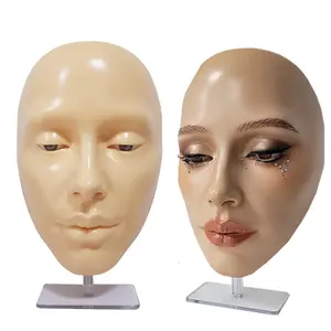 2023 Newest Reusable Makeup Practice Board Silicone Skin Eye Makeup Practice Face Model For Makeup