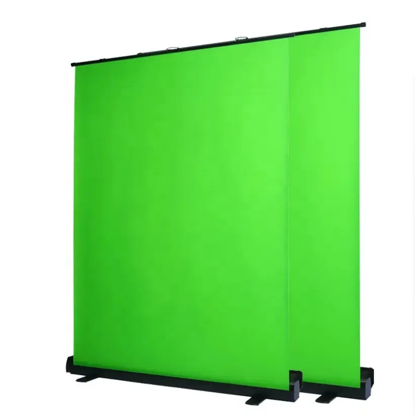 Pantalla plegable portátil, 2x2,5 m, sin arrugas, croma, fondo extraíble, verde, para vídeo en directo