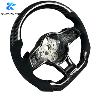 พวงมาลัยแอลอีดีคาร์บอนไฟเบอร์พร้อมแป้นเปลี่ยนเกียร์สำหรับ VW Golf GTI 7 7.5 7,5 Mk7 7R R Mk7r Audi A3 8V <span class=keywords><strong>Jetta</strong></span> Tiguan อุปกรณ์เสริม - Product Image 2