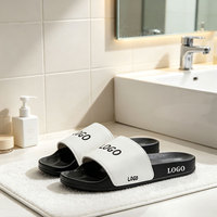 Babouches personnalisées pour homme avec logo imprimé, claquettes en PVC à bride unique, antidérapantes, pour l'intérieur, destinées aux importateurs de chaussures