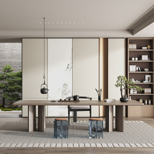 Gabinetes de madera personalizados para sala de estar, nuevo diseño de comedor y almacenamiento de vino de estilo chino, juego de mesas y sillas elegantes - Product Image 4