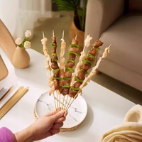 Brochettes de barbecue jetables en bambou, vente en gros, 25 cm