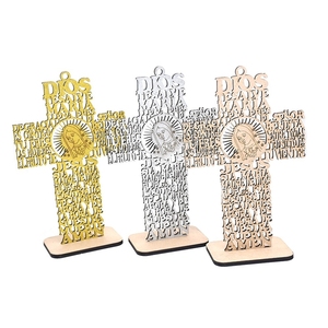 Croce in Legno con Incisione di Preghiera in Spagnolo, Decorazioni Religiose per Casa e Chiesa, Ornamento da Tavolo, Regalo Cristiano per Devoti - Product Image 5