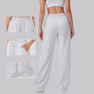 Pantalones de chándal de cintura alta para mujer Otoño/Invierno Pantalones de Yoga de pierna ancha con cordón para correr, descansar y entrenar - Product Image 3