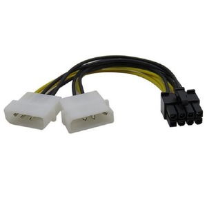Double 4Pin To 8Pin Power Supply <b>Adapter</b> Cable For Graphics Card PVC Material <b>Plug</b> In DC Output - Product Image 2