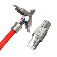 Alliage de zinc STP blindé sans outil mâle terminaison de champ Cat6a Cat7 connecteur RJ45 sans outil prise modulaire sans outil