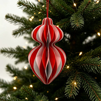 Nouvelles décorations de Noël en forme de gourde vintage de 15 cm, en papier épais doré, 5 styles, ornements suspendus en nid d'abeille