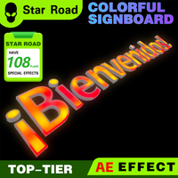 Star Road coloré mots lumineux porte tête fond mur Logo coloré 3D course cheval signe personnalisé extérieur