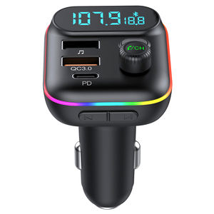 HG-transmisor de FM para coche, dispositivo con Bluetooth 2023, PD20W, Cargador USB Dual tipo <span class=keywords><strong>C</strong></span> QC3.0, luz de ambiente de 7 colores, 5,0 - Product Image 3