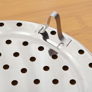Cremagliera per cottura a vapore multifunzione in acciaio inossidabile treppiede da cucina piatto per cottura a vapore Bun Mantou per cottura a vapore scaffale per acqua Steami - Product Image 3