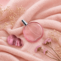 Flacon pulvérisateur de parfum rond en verre bleu de 100 ml, de qualité supérieure, personnalisé, luxueux et magnifique, fabriqué par Anding.