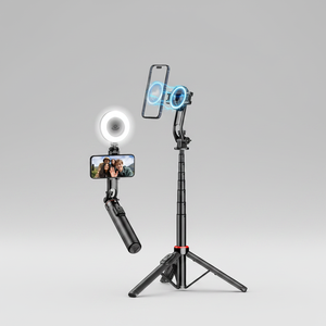 TOKQO-C20 Mini Palo Selfie Magnético Extensible con Soporte de Trípode y Cabezal de Bola, Compatible con MagSafe para <span class=keywords><strong>iPhone</strong></span> 16 15 14 <span class=keywords><strong>13</strong></span> 12, Empuñadura - Product Image 1