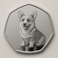 Tendance Cadeau UV Imprimé Chien Conception Argent Plaqué Pièce Photo Personnalisée Mémorial Souvenir Animal Cadeau Souvenir Pièce