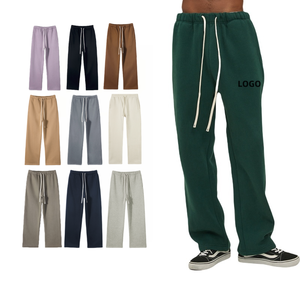 TKAN331 vente en gros de pantalons de survêtement épais en vrac 100% coton survêtement pantalon de survêtement Logo personnalisé nouveau Style Baggy droit pour hommes polaire - Product Image 1