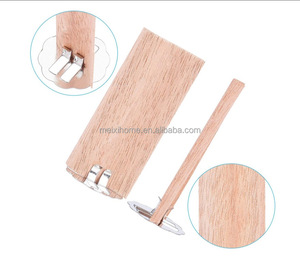 Mèches de bougie en <span class=keywords><strong>bois</strong></span> craquelé en forme de S de 30 mm avec support en métal, mèches en <span class=keywords><strong>bois</strong></span> naturel sans fumée pour la fabrication de bougies parfumées DIY - Product Image 1