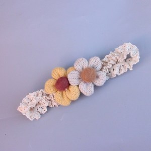 Knitted Wool Flower Baby <b>Lace</b> Headband Soft <b>Elastic</b> Newborn Girls Hair Accessory - Product Image 3