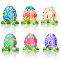 Ensemble de décorations de Pâques, accessoires, œufs de Pâques, cadeaux, décorations de table, petits drapeaux, fournitures pour fêtes et rassemblements