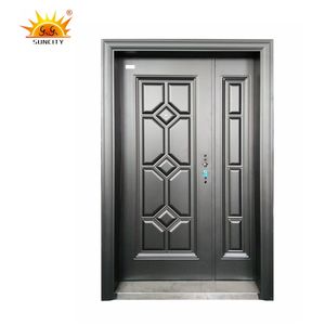 Singolo esterno porte in acciaio <span class=keywords><strong>ingresso</strong></span> principale di vetro prezzo di telaio della porta in acciaio inox - Product Image 4