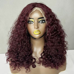 Perruques de luxe bouclées avec dentelle frontale 13*4, 14 pouces, cinq couleurs en stock, idéales pour les fêtes et les occasions spéciales - Product Image 3