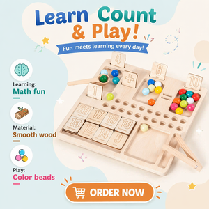 Elisyia Montessori - Juguetes Educativos <span class=keywords><strong>de</strong></span> Madera para Niños, Material Didáctico para Aprender Operaciones Matemáticas con Cuentas y Pinzas, para Niños <span class=keywords><strong>de</strong></span> 2 a 4 Años - Product Image 2