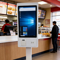 Kiosco de Autoservicio con Pantalla Táctil Capacitiva de 21.5 Pulgadas, Windows, Android 11, Escáner de Códigos QR, Lector de Tarjetas para Restaurante y Supermercado