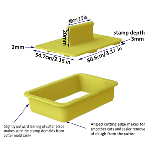 Ensemble de découpoirs à biscuits écologiques pour la rentrée scolaire - Cadre rectangulaire avec 5 tampons interchangeables pour la reconnaissance des enseignants, pour la pâte à sucre - Product Image 6