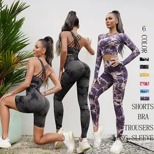 Women Yoga Leggings Running Workout Sets Clothing Yoga Suit Top Sports Wear Gym Fitness Set