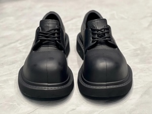 2026 New Premium Black Leather <b>Platform</b> Derby Shoes Chunky Big Toe Lace-Up Dress Shoes for Men - Product Image 2