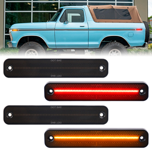 Luces Laterales LED para <span class=keywords><strong>Ford</strong></span> <span class=keywords><strong>F100</strong></span> 150 <span class=keywords><strong>Bronco</strong></span> 78-79 Econoline Van 75-91, Luces Intermitentes de Señalización de Cristal Color Ámbar Rojo Ahumado - Product Image 1