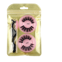 Fournitures de beauté en gros Emay – Faux cils 3D en vison synthétique, 2 paires, bande en coton, brillants, épaisseur 0,10 mm, doux, effet volume, bande complète