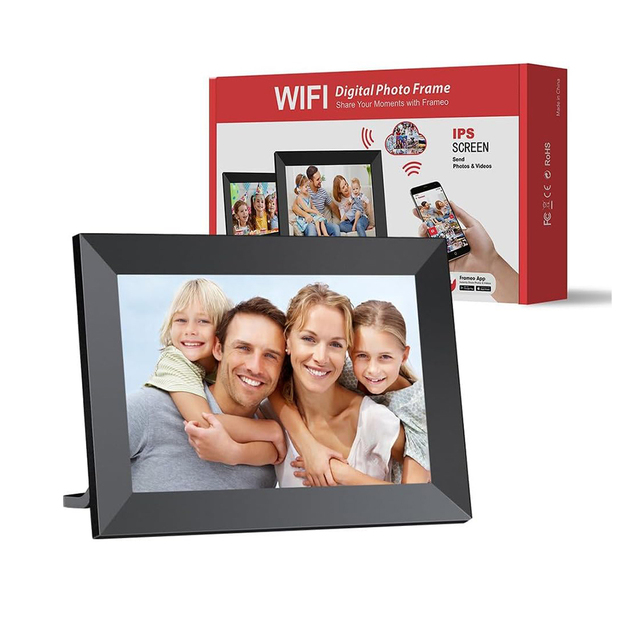 32GB Storage Auto-Rotate Share Photos Via Frameo APP WiFi Video Playback Digital Photo Frame 10.1 Inch with Touch