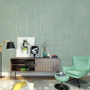 Eenvoudige Elegante Turquoise Blauw Marmeren Patroon Wallpapers Voor Woonkamer Luxe