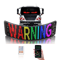 Panneau LED RVB flexible 2-en-1 pour pare-brise de camion, publicité défilante, yeux de démon dynamiques, signalisation de voiture, contrôle par application, éclairage d'affichage DIY