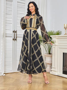 Conjunto de Dos Piezas de Ropa Islámica Vintage de Lana para <span class=keywords><strong>Mujer</strong></span>, Turbantes Bordados Marroquíes, Cárdigan, Túnicas ODM para Fiesta - Product Image 2