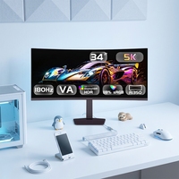 Moniteur de jeu incurvé 34 pouces 180 Hz pour simulateur de course, écran ultra-large pour configuration de cockpit de simulation de vol et de conduite