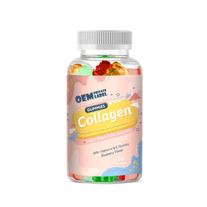 Grosir kolagen gummies blanchimsant Vitamin bears untuk kulit Rambut & kuku dukungan sendi Vegan