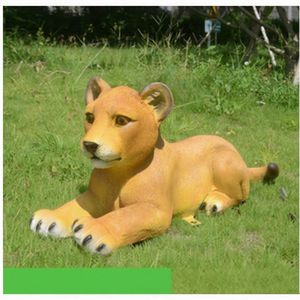 Gran exterior FRP León escultura realista todo clima Animal resina adornos duraderos estatuas para jardín parque zoológico césped Decoración - Product Image 3