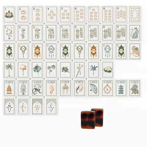 Juego de Fichas de Mahjong Americanas de Acrílico Grabado de Lujo, 160 Piezas, Azul Dorado, para 4 Jugadores - Product Image 3