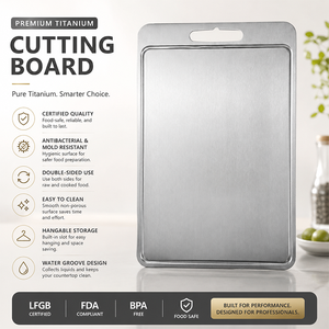 Planche à découper en titane avec rainure pour jus, planche à découper antibactérienne, plaque de découpe en métal anti-fuite pour la cuisine - Product Image 2