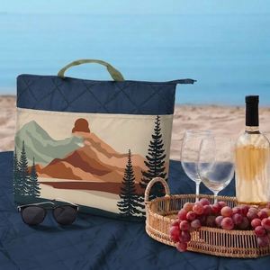 High Quality <b>Large</b> Outdoor Beach Picnic Blanket with Shoulder Strap Foldable Into Tote 3-Layer Waterproof Sand Proof <b>Mat</b> - Product Image 5