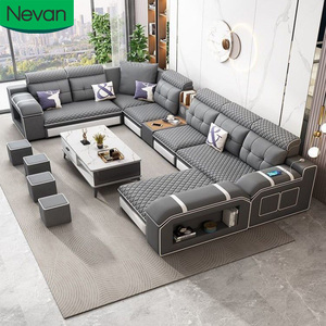 Minimalist Design Comfortable <strong>Sofa</strong> with USB Charging for Home Wholesale <strong>Price</strong> Custom Creamy White Sectional <strong>Sofa</strong> <strong>Set</strong> for Indoor - Product Image 1