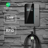 Tipo 1/Tipo 2/GBT/NACS 	   Cargador de Pared Inteligente para Vehículos Eléctricos de 22 kW, J1772 con WiFi, OCPP, RFID, DLB, Certificado ETL para Carga en el Hogar