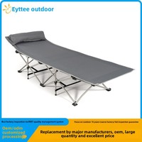 Lit de camping portable pliable Daxuan pour une personne avec oreiller, design moderne à dix pieds en fer, pliable