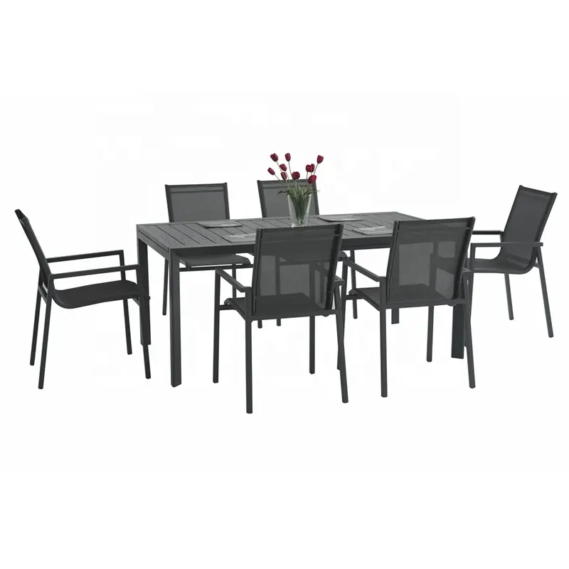 7-11 Pieces Patio Furniture Outdoor Aluminium Extendable Dining Table Set